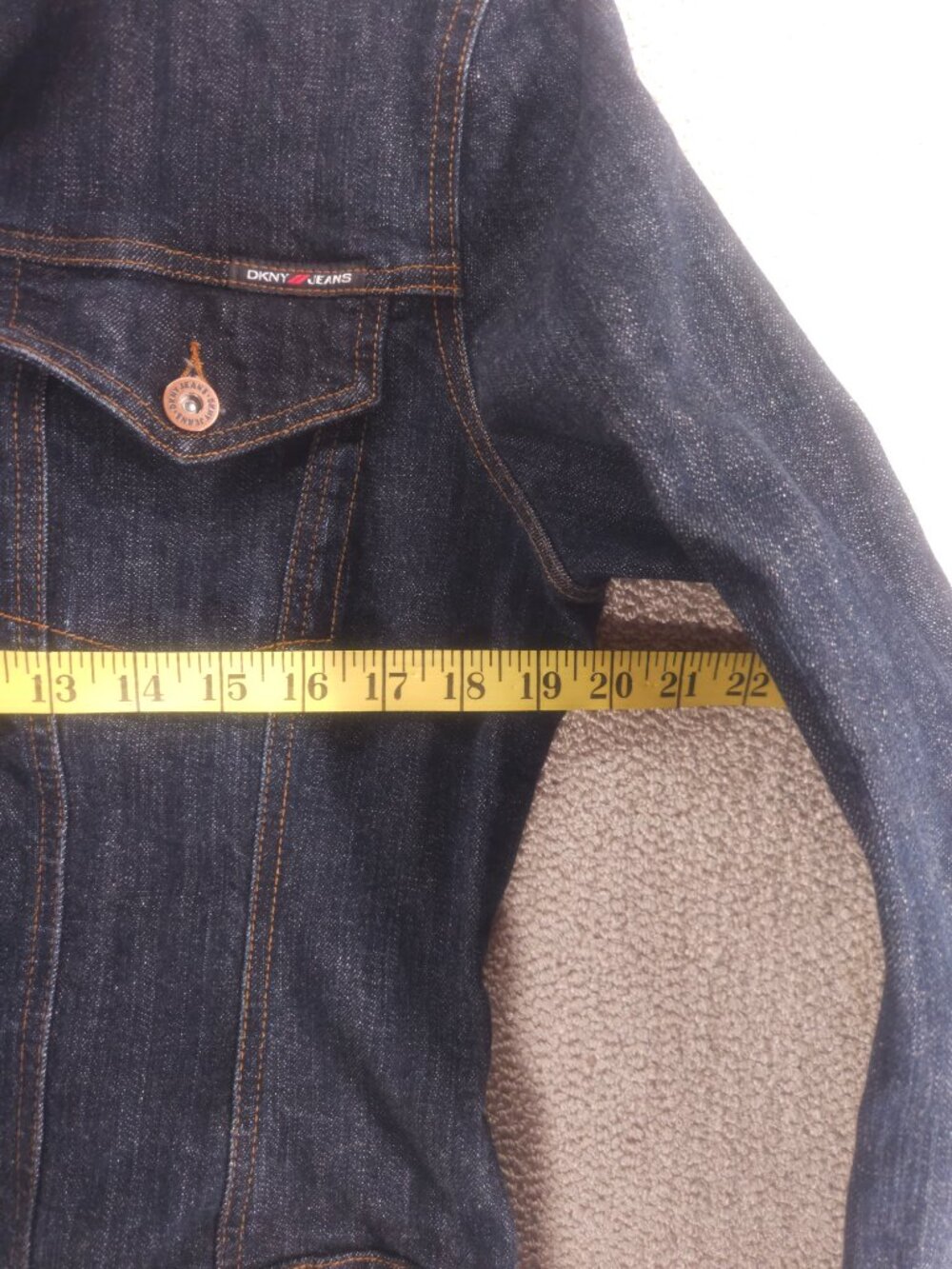 DKNY, Jean Jacket, Vintage Y2K, Fitted Dark Wash Denim, Size US M - Picture 7 of 8